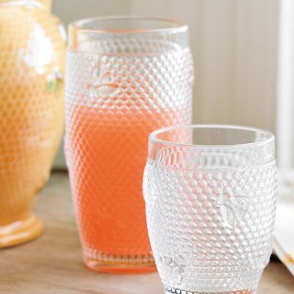 Williams Sonoma Honeycomb Bee Juice Glasses (2)